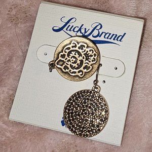 Lucky Brand Brass and rhinestone earrings